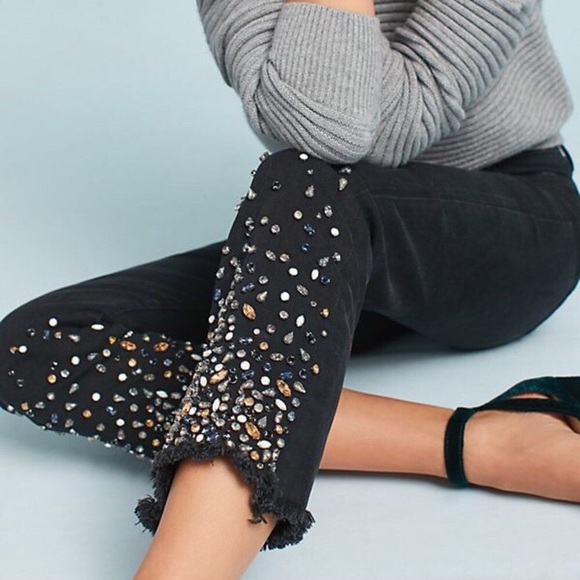 Anthropologie Denim - Pilcro and the letterpress - black bedazzled jeans